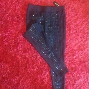 Express Pants - Black leggings embellished with black studs Express Pants - Black leggings embellished with black studs